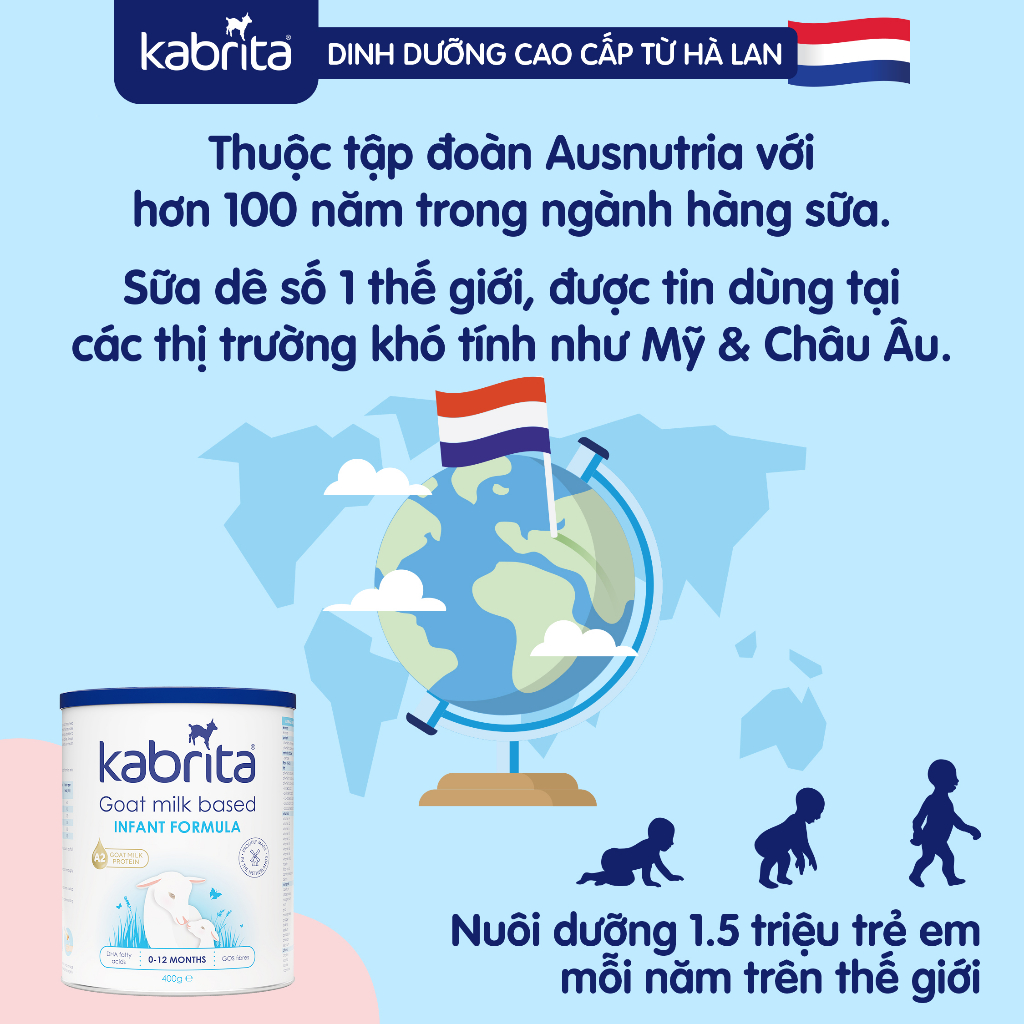 Thùng sữa dê Kabrita số 1- 12 lon 400g