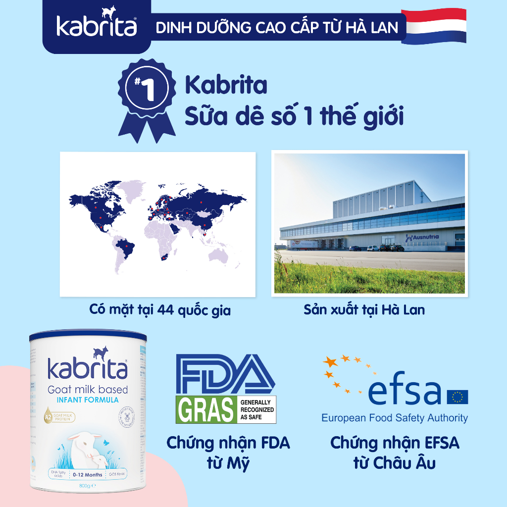 [DATE T7/2024] Combo 3 lon Sữa dê Kabrita số 1 cho trẻ- Lon 800g