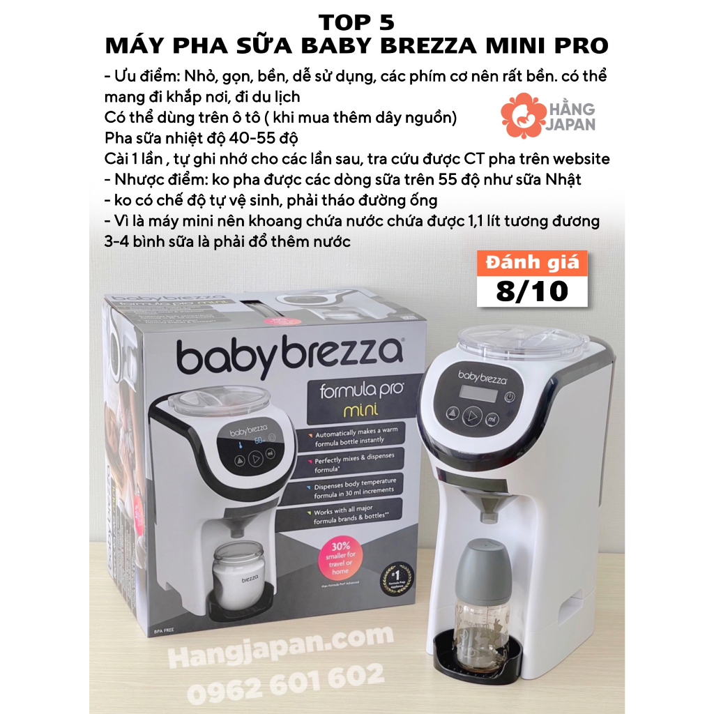 Máy pha sữa Baby Brezza Formula Pro Mini hàng Mỹ - nhỏ gọn tiện mang đi du lịch, bảo hành 12 tháng CHÍNH HÃNG