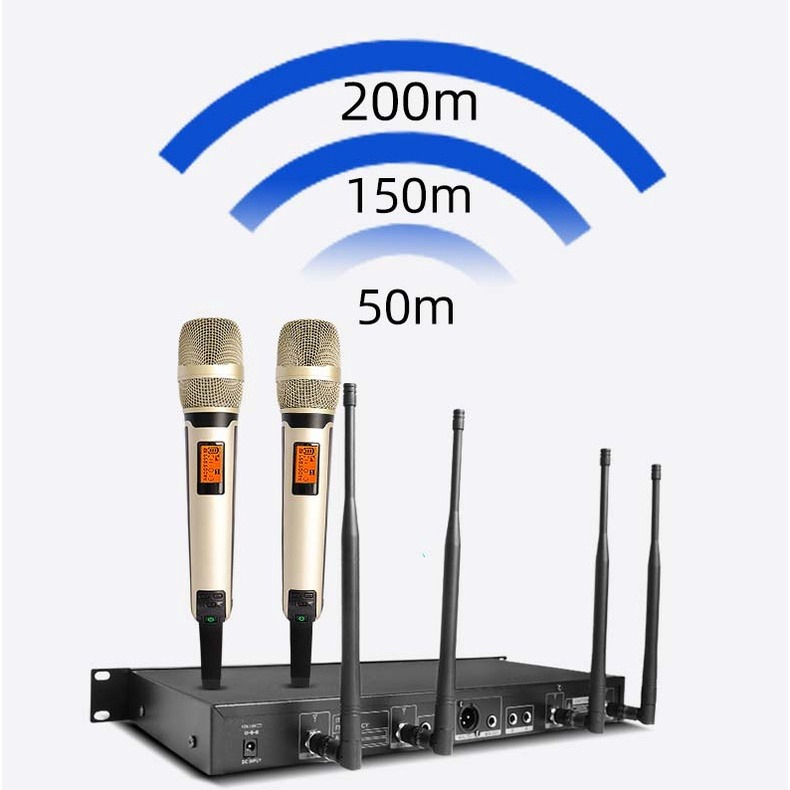 Micro Không Dây Cao Cấp KAW K9000 sóng UHF, chống rú, chống rít - Mic karaoke gia đình chuyên nghiệp- bảo hành 12 tháng