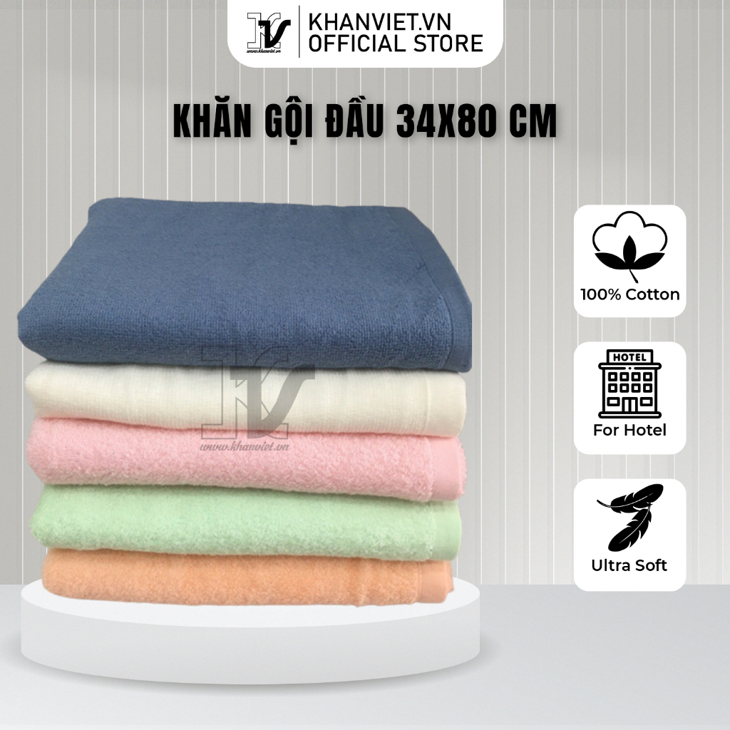 Khăn Quấn Đầu,Khăn Gội,Khăn Tiệm Tóc,Đủ Màu,Size 34x80,75g,Đủ Dầy-Khanvietvn