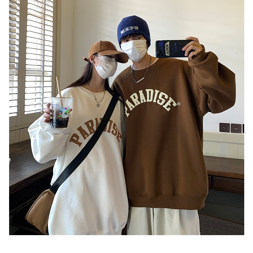 Sweater nỉ bông nam nữ mùa đông form rộng áo nỉ cổ tròn tay dài thời trang mùa đông Deliz Chou Chou