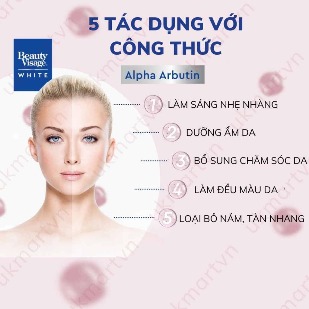 Serum Dưỡng Trắng Da Mặt Beauty Visage White Serum 30ml Mờ Nám Tàn Nhang