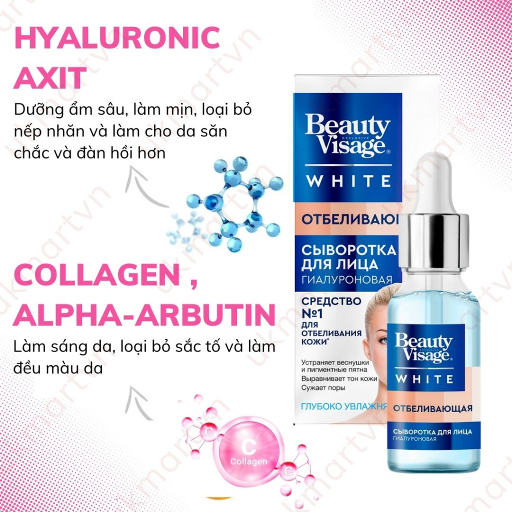 Serum Dưỡng Trắng Da Mặt Beauty Visage White Serum 30ml Mờ Nám Tàn Nhang