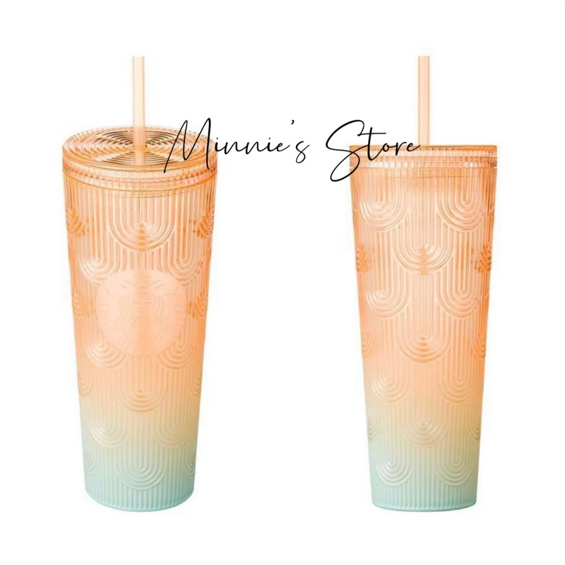 Ly Starbucks Cold Cup Light Orange Ombre 24Oz