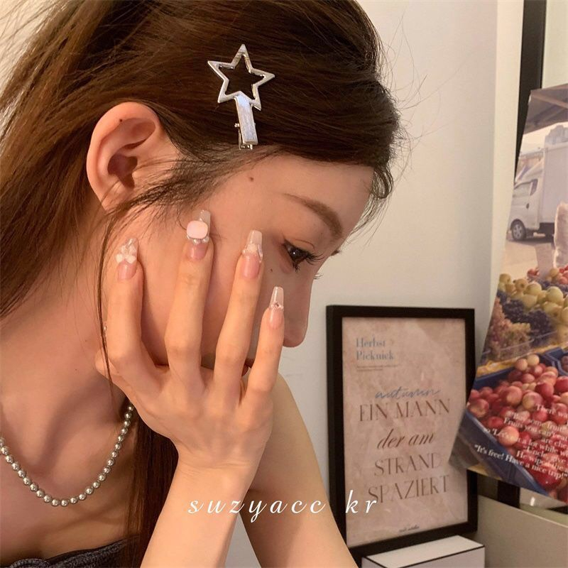 Kẹp Tóc Mái Ngang Hình Ngôi Sao Bằng Kim Loại Y2K Màu Kẹo Ngọt Thời Trang Phong Cách Hàn Quốc Cho Nữ KT012