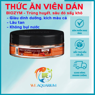 Thức ăn cám cá Biozym Red Worm dán kính - Viên sâu đỏ, trùn huyết sấy khô giàu dinh dưỡng cho cá cảnh