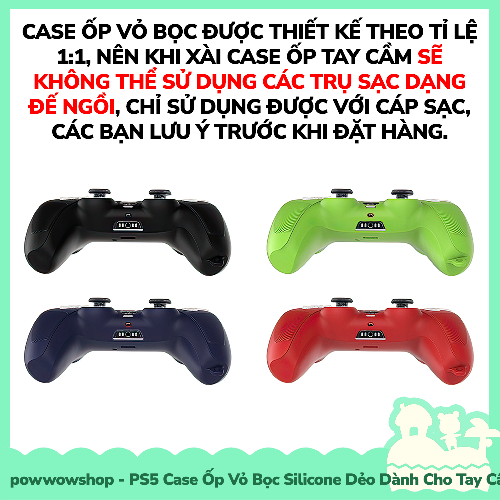 PS5 Case Ốp Vỏ Bọc Silicone Dẻo Dành Cho Tay Cầm Chơi Game Playsation 5 Black Blue Red Green