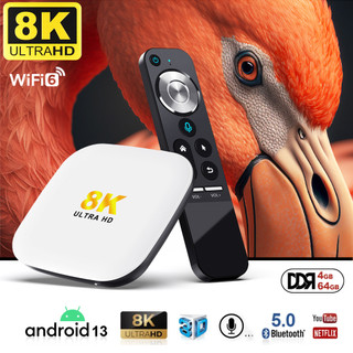 Tv box hệ điều hành android 13.0 wifi kép Bluetooth 5.0 xem Youtube Netflix remote giọng nói tiện lợi H96MAX M2