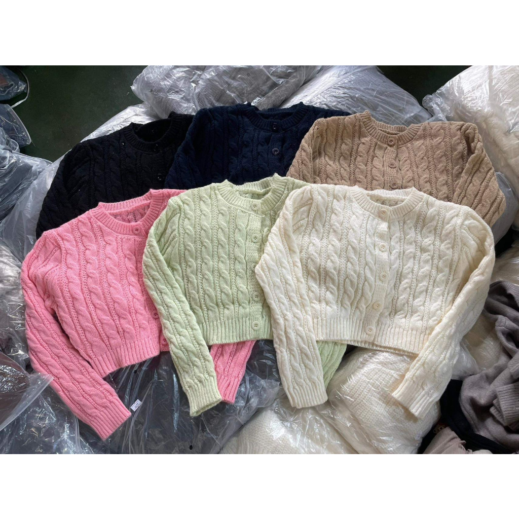 Áo Khoác Len Thừng Ulzzang Trơn Quảng Châu, Full 6 Màu, Siêu Xinh