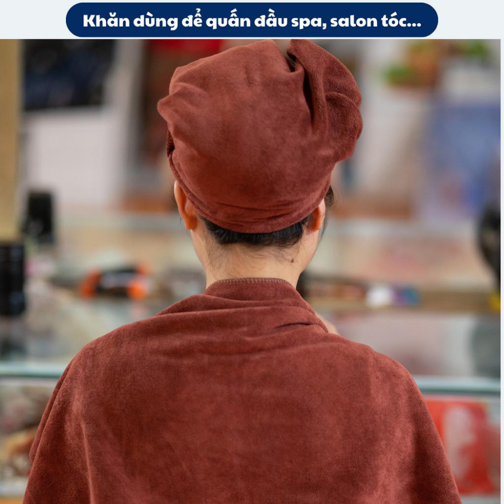 Khăn gội đầu 35x75cm spa và salon, Khăn quấn đầu, Khăn nail loại DÀY , siêu thấm nước đầy đủ kích thước