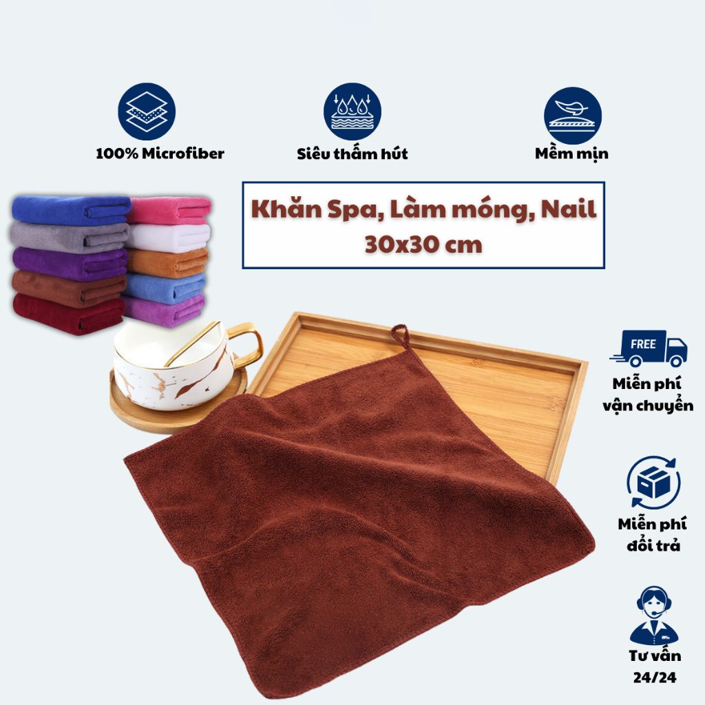 Khăn gội đầu 35x75cm spa và salon, Khăn quấn đầu, Khăn nail loại DÀY , siêu thấm nước đầy đủ kích thước