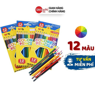 Bút chì màu gốc dầu M&G 12 màu sắc tươi sáng. Bút chì không dễ gãy - Màu chì cho học sinh, sắc nét.
