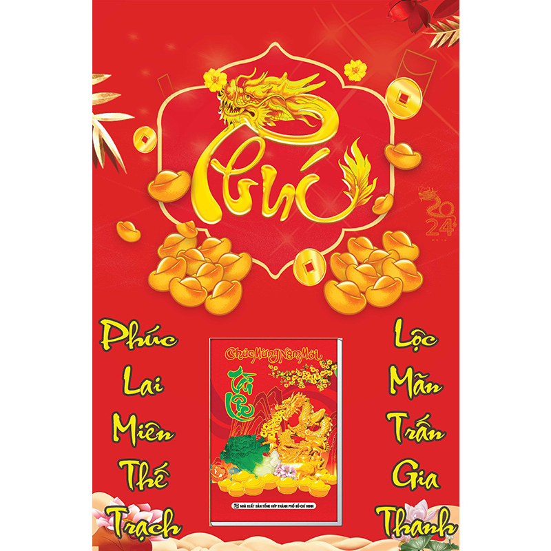Lịch Gỗ Treo Tường Laminate Tráng Gương 2024  - Chữ Phúc