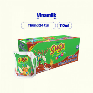 Thùng Thức uống sữa Socola lúa mạch Vinamilk Susu - Thùng 24 túi 110ml