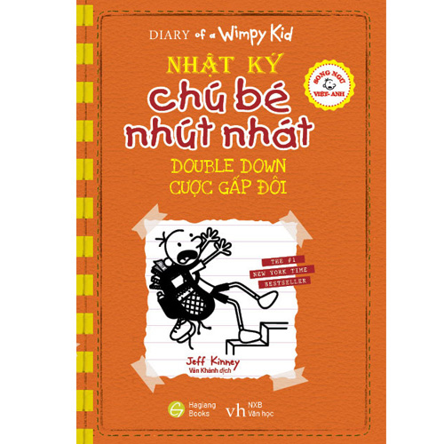 Sách Nhật Ký Chú Bé Nhút Nhát tập 11: Cược Gấp Đôi - Phiên bản song ngữ Việt-Anh