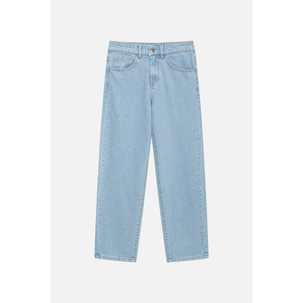 Quần Jeans Nữ BOO Dáng Baggy Thêu AA Túi Boolaab