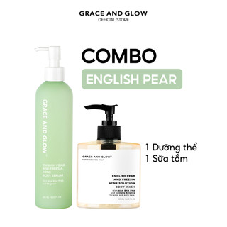 Combo sữa tắm và sữa dưỡng thể Grace and Glow Bye Bye Acne English Pear and Freesia