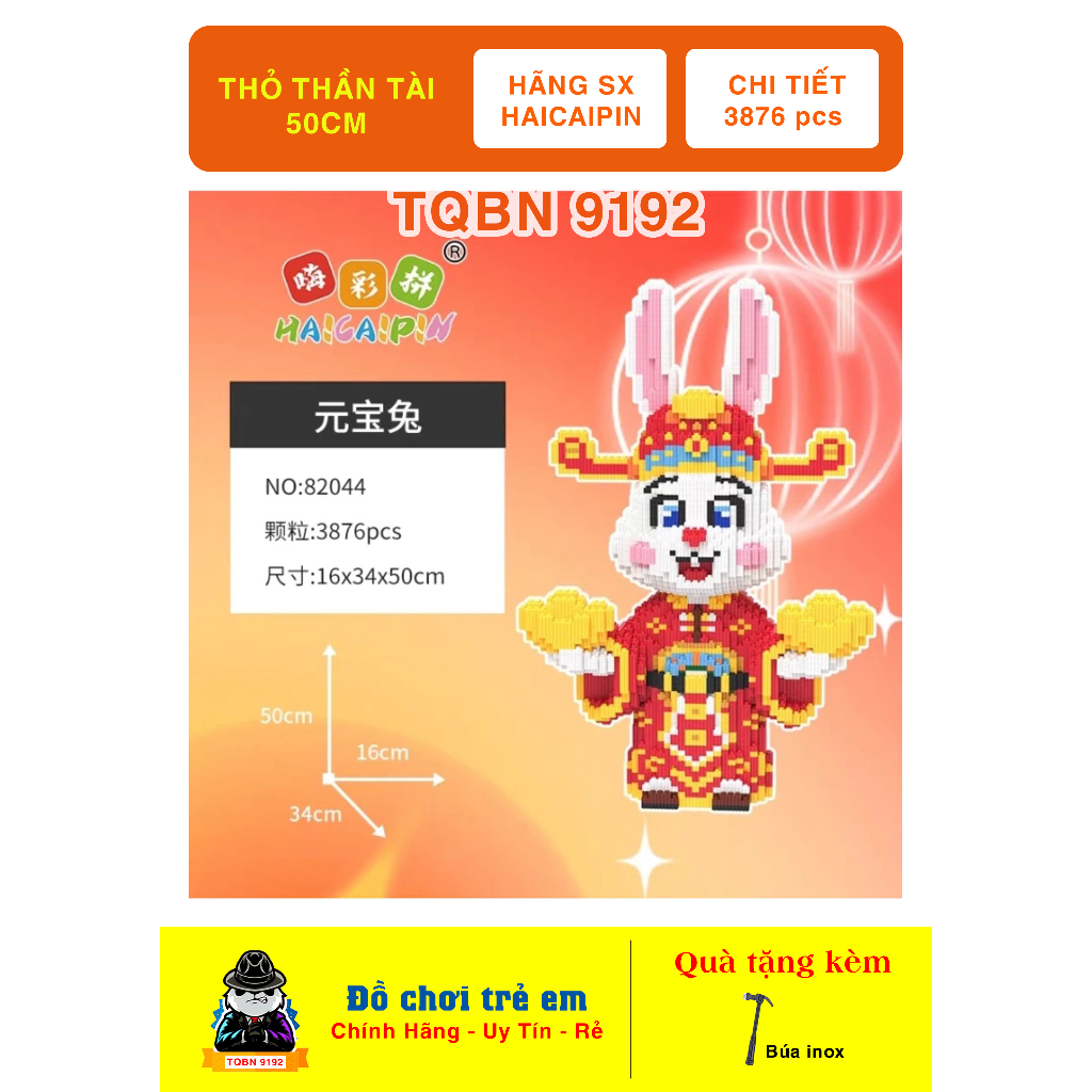 Bộ lắp ráp  Thỏ thần tài cao 50cm 87cm hãng Haicaipin