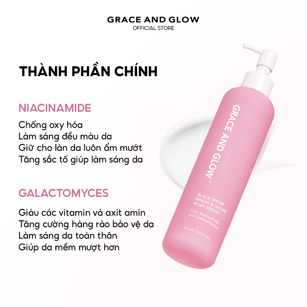 Combo sữa tắm và sữa dưỡng thể Grace and Glow Black Opium Bright & Glow