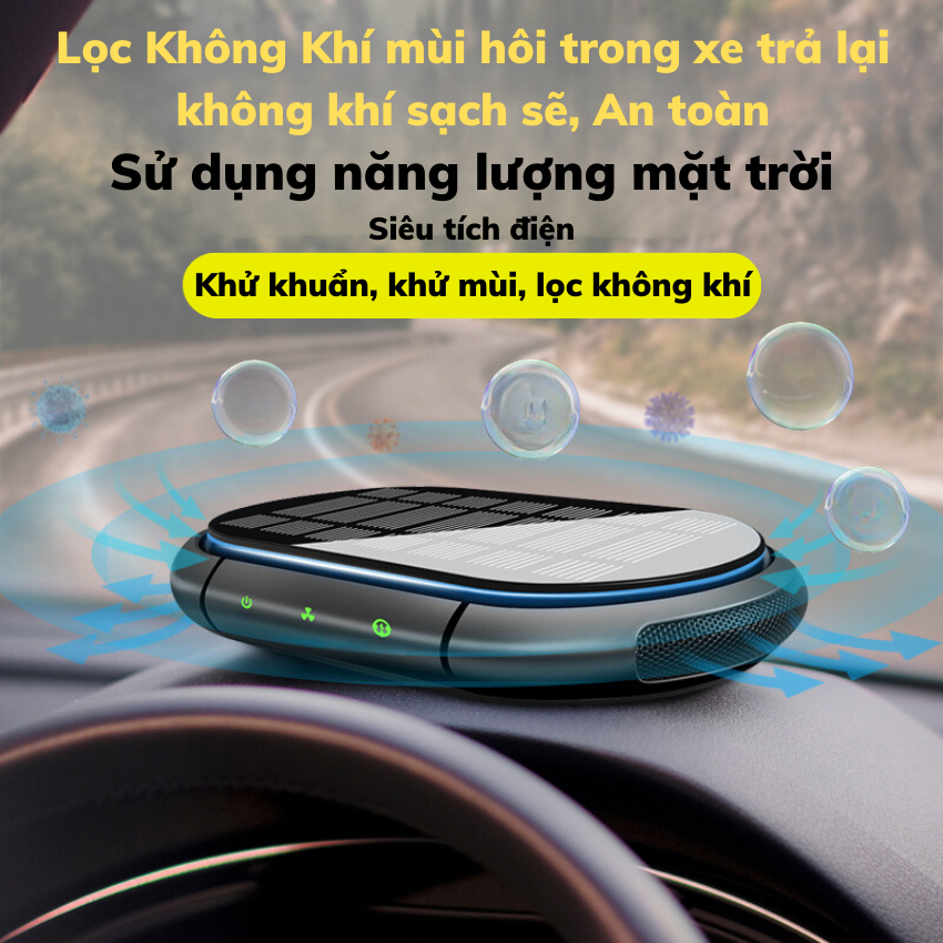 Máy lọc không khí,khử mùi ô tô, Sử dụng năng lượng mặt trời,bật tắt bằng cảm biến chuyển động ô tô,công nghệ ION Âm-BoGi | BigBuy360 - bigbuy360.vn