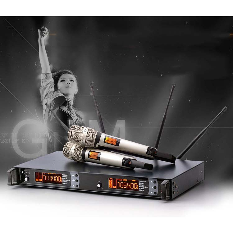 Micro Không Dây Cao Cấp KAW K9000 sóng UHF, chống rú, chống rít - Mic karaoke gia đình chuyên nghiệp- bảo hành 12 tháng