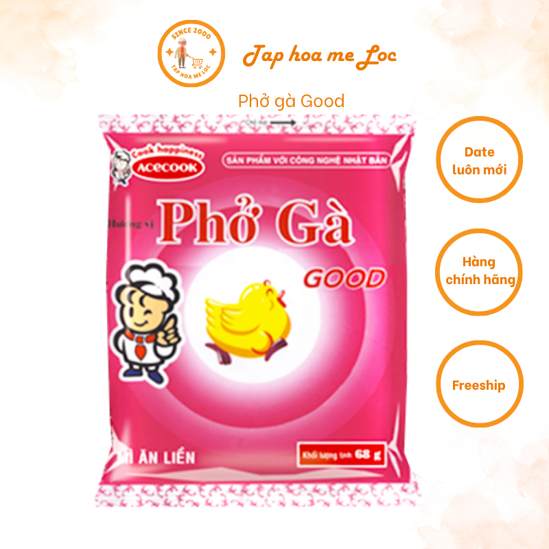 Phở gà good, phở gà Acecook chính hãng 68g date mới