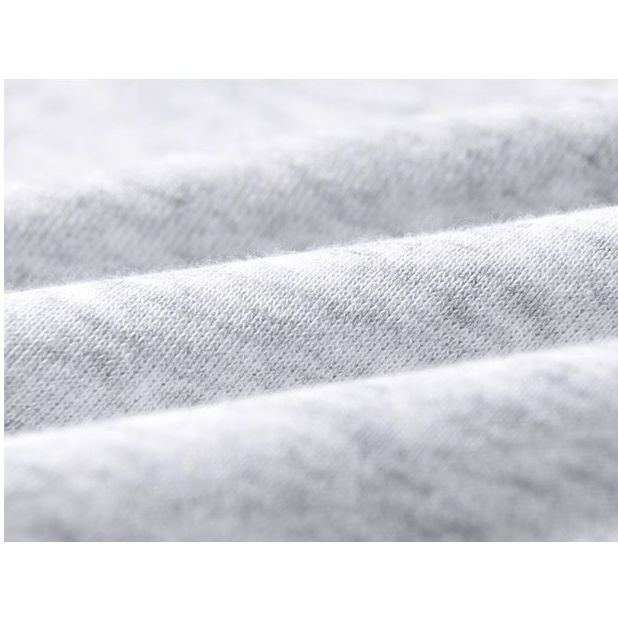 Áo sweater nỉ cổ bẻ Dessuu màu xám họa tiết chữ màu xanh lá