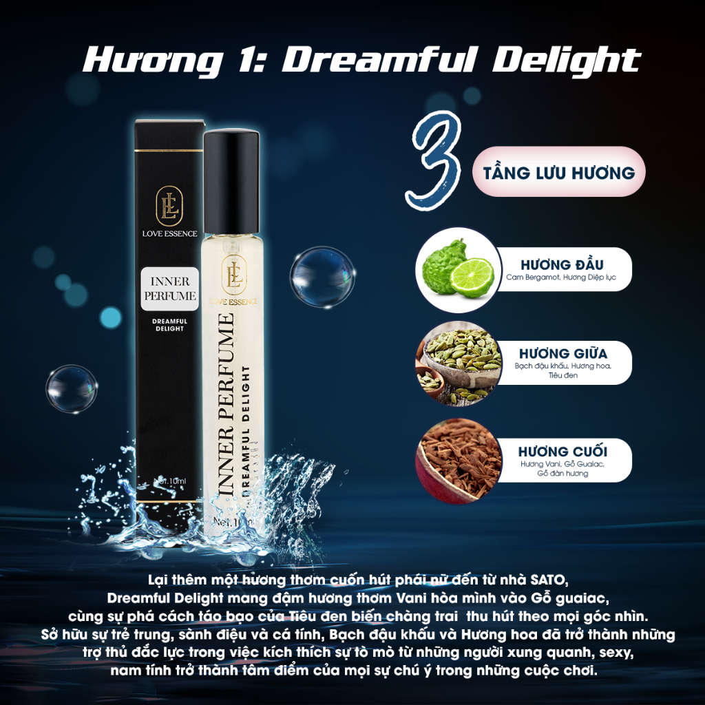 Combo 2 Chai Nước Hoa(Xịt Hôn) Vùng Kín Nam LOVE ESSENCE Chai 10ml,Hương Thơm Cuốn, Nam Tính.