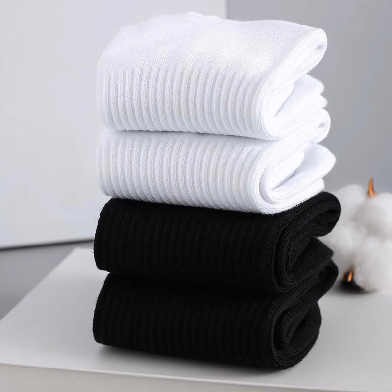 Tất nam nữ cổ cao trơn gân thể thao thời trang cao cấp Softie