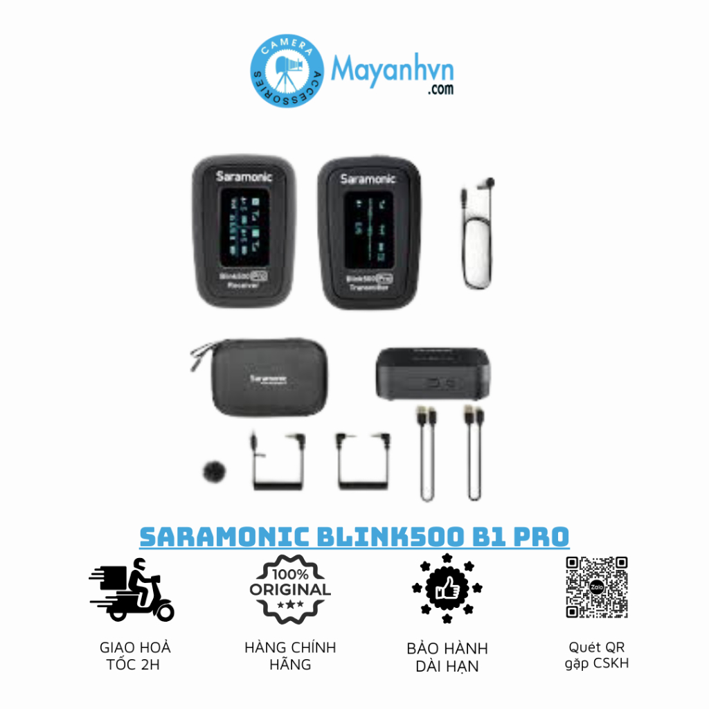 Micro Thu Âm Không Dây Saramonic Blink500 B1 Pro / 1 Phát + 1 Thu - Bảo Hành 3 Tháng