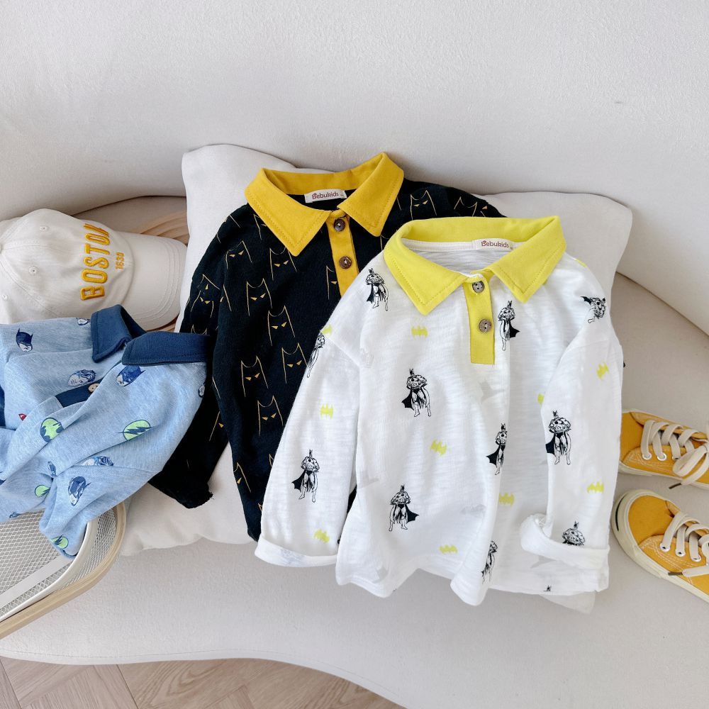 Áo polo dài tay cotton mặc đi học đi chơi cho bé từ 1-6 tuổi, MiniumBaby A1687
