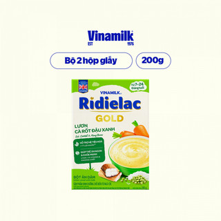 Combo 2 hộp Bột Ăn Dặm lươn cà rốt đậu xanh Ridielac Gold - Hộp giấy 200g