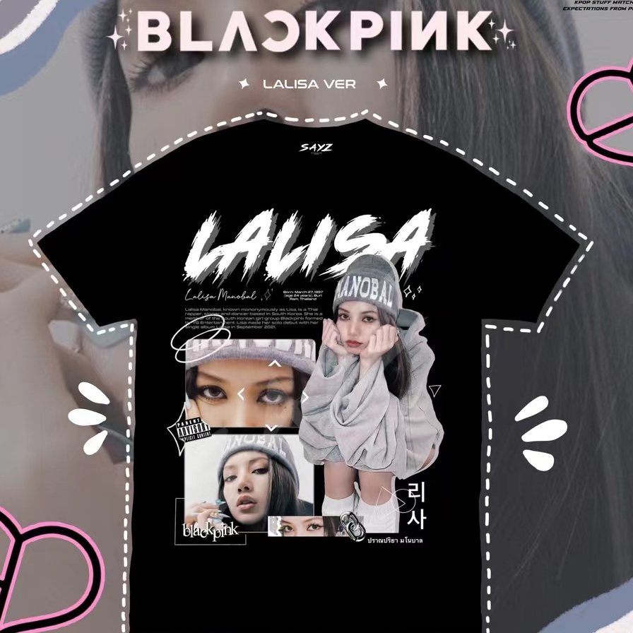 Áo Thun BLACKINK JISOO JENNIE Ross LISA Phong Cách Hip hop