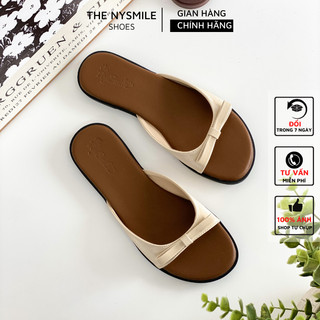 Dép nữ nơ vải bố - THENYSMILE - GANBI ( cộng 1 size)