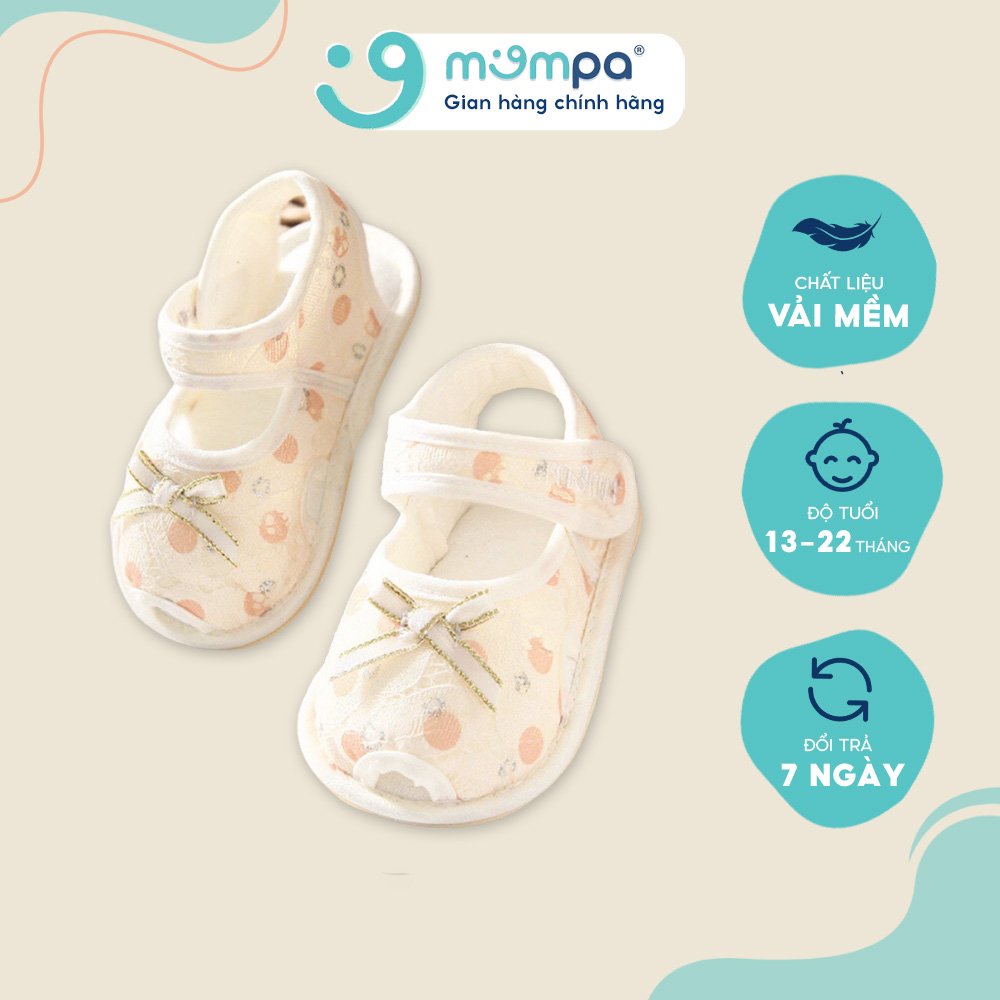 Giày xăng đan đế mềm tập đi cho bé gái Mompa 13 đến 22 tháng vải mềm thoáng mát họa tiết dễ thương 700