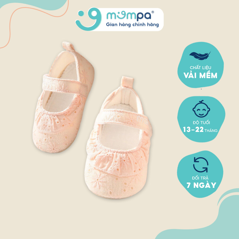 Giày búp bê cho bé gái Mompa 13 đến 22 tháng đế mềm tập đi vải mềm thoáng mát 702