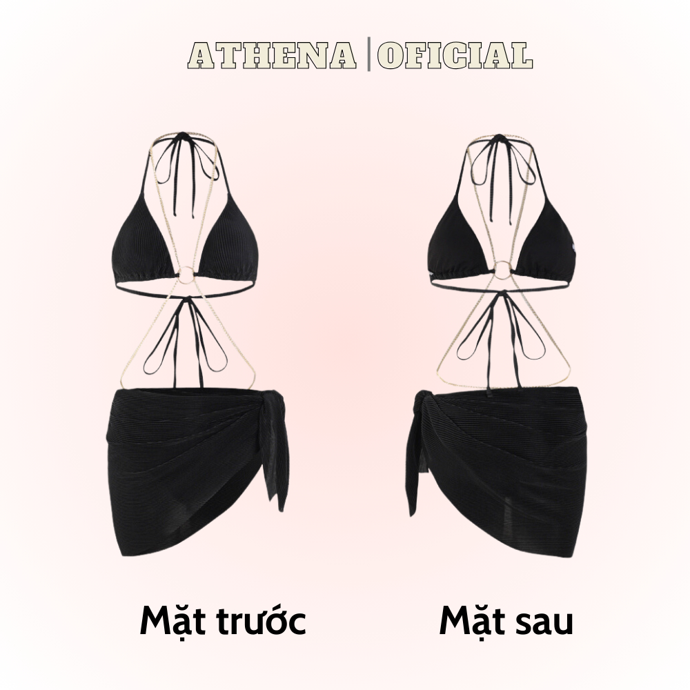 Bộ Bikini 3 Mảnh Athena Kèm Khăn Quấn Thời Trang Quyến Rũ Cho Nữ
