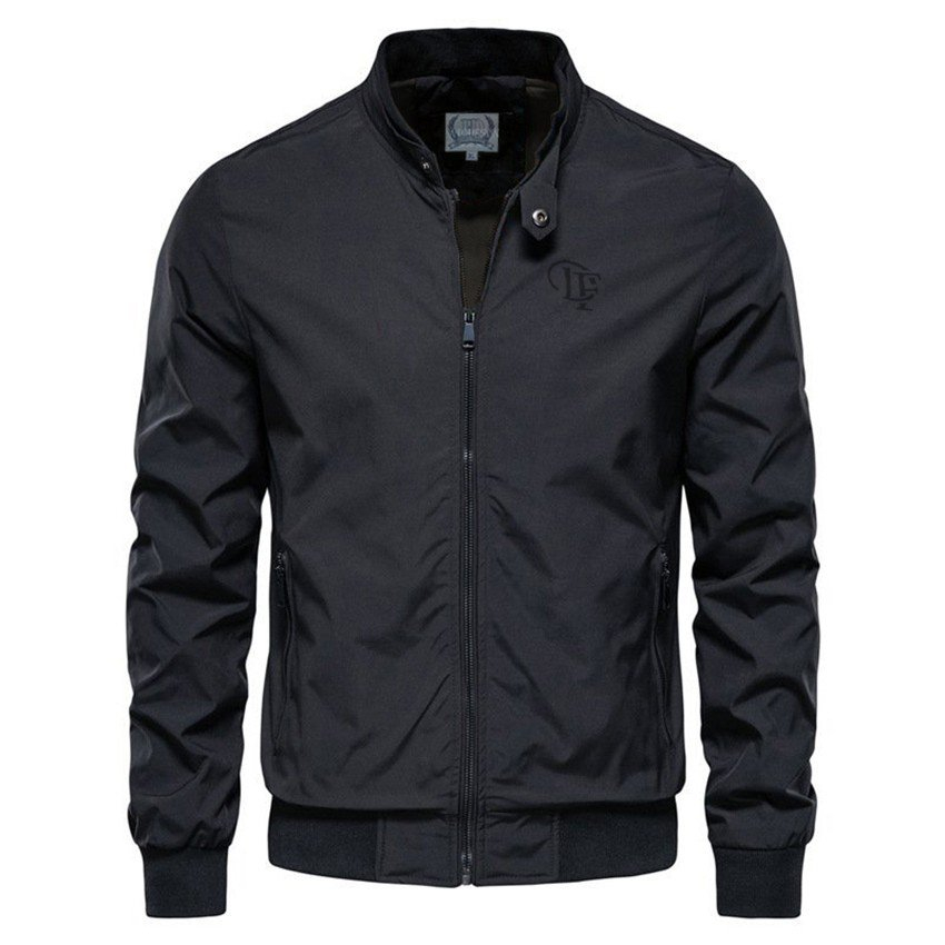 Áo khoác nam DF chất dù mero xịn 2 lớp, túi khóa kéo form trơn lịch lãm.