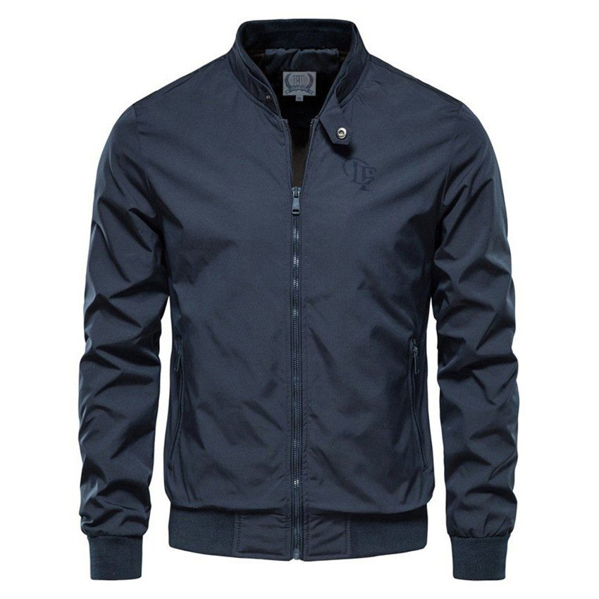 Áo khoác nam DF chất dù mero xịn 2 lớp, túi khóa kéo form trơn lịch lãm.