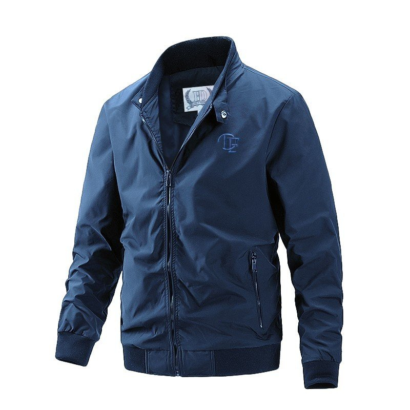 Áo khoác nam DF chất dù mero xịn 2 lớp, túi khóa kéo form trơn lịch lãm.