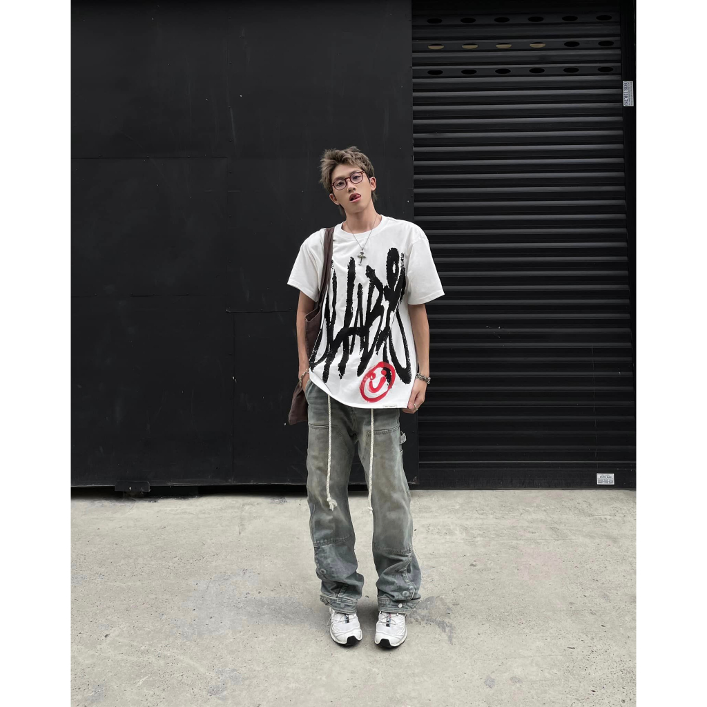 Áo Thun Unisex WHITE FREEHAND TYPO TEE 100% Cotton - Local Brand Chính Hãng