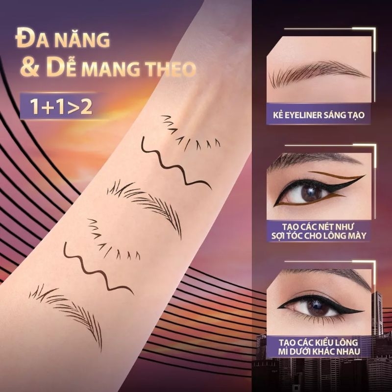 Bút kẻ mắt nước Eyeliner FOCALLURE 2 đầu trong 1