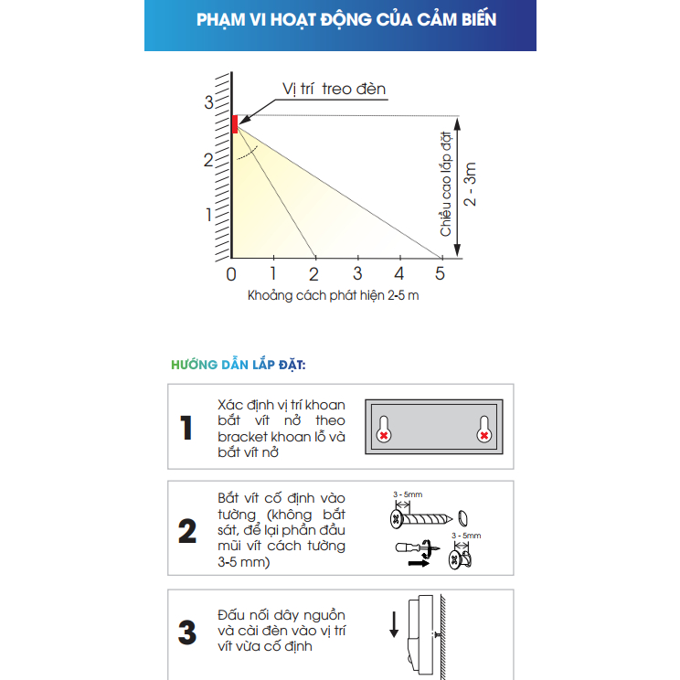 Đèn cảm biến gắn tường Rạng Đông 15w GT16.PIR 180/15W hình tròn