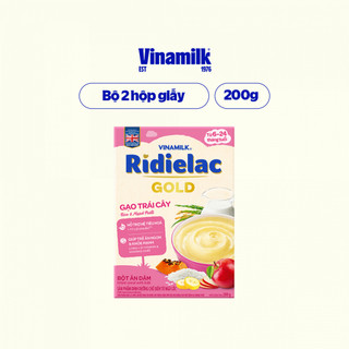 Combo 2 hộp Bột Ăn Dặm gạo trái cây Ridielac Gold - Hộp giấy 200g