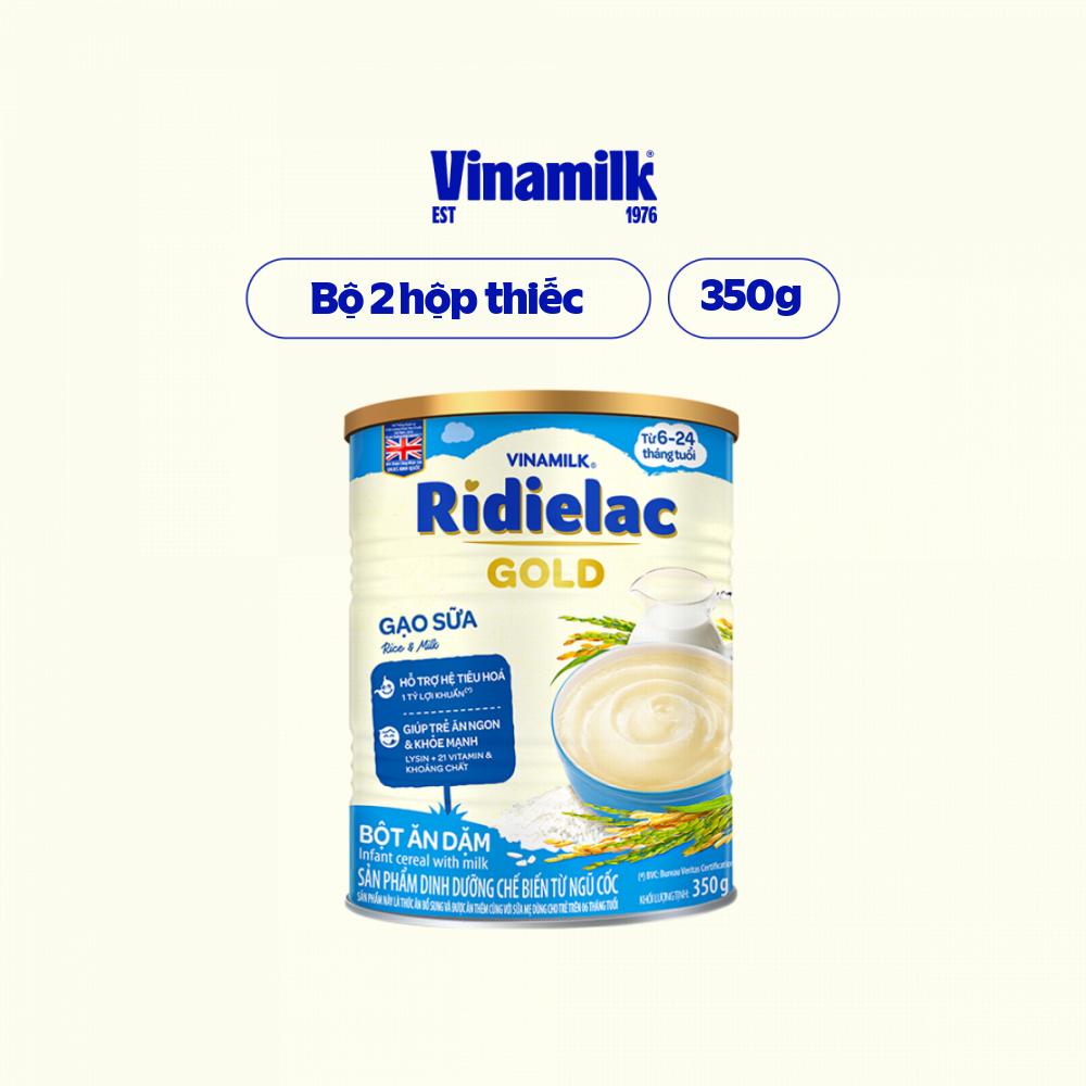 Combo 2 hộp Bột Ăn Dặm gạo sữa Ridielac Gold - Hộp thiếc 350g