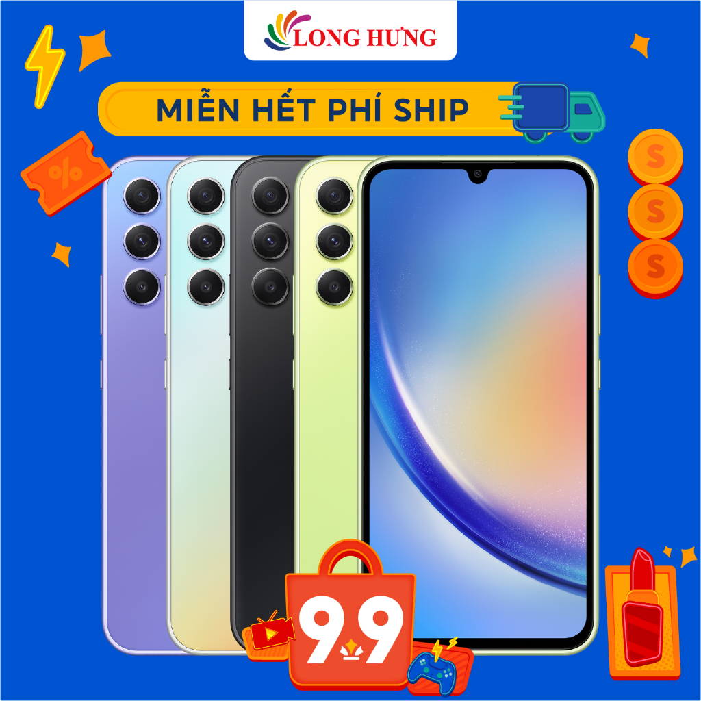 Điện thoại Samsung Galaxy A34 5G (8GB/128GB) - Hàng chính hãng - Màn hình sống động, sắc nét, camera đỉnh cao