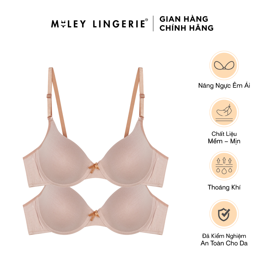 Combo 2 Áo Ngực Cotton Có Gọng Mút Mỏng Flexi Miley Lingerie BRC012