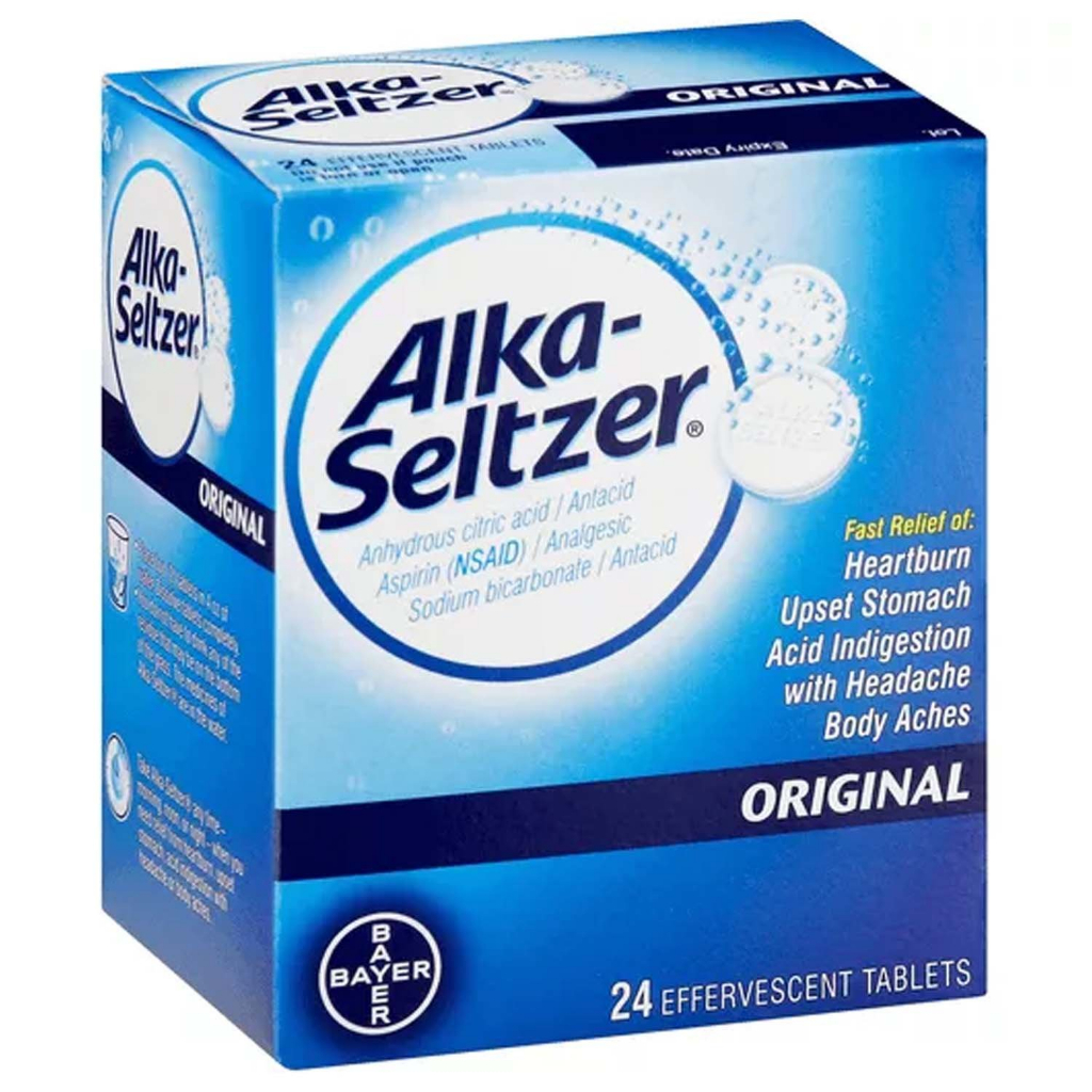 Viên sủi hỗ trợ tiêu hóa làm giảm khó tiêu, ợ nóng & ợ chua ALKA - SELTZER ORIGINAL 24 viên