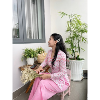 ÁO BÀ BA LỤA HOA NHÍ BIGSIZE ( KHÔNG KÈM QUẦN )